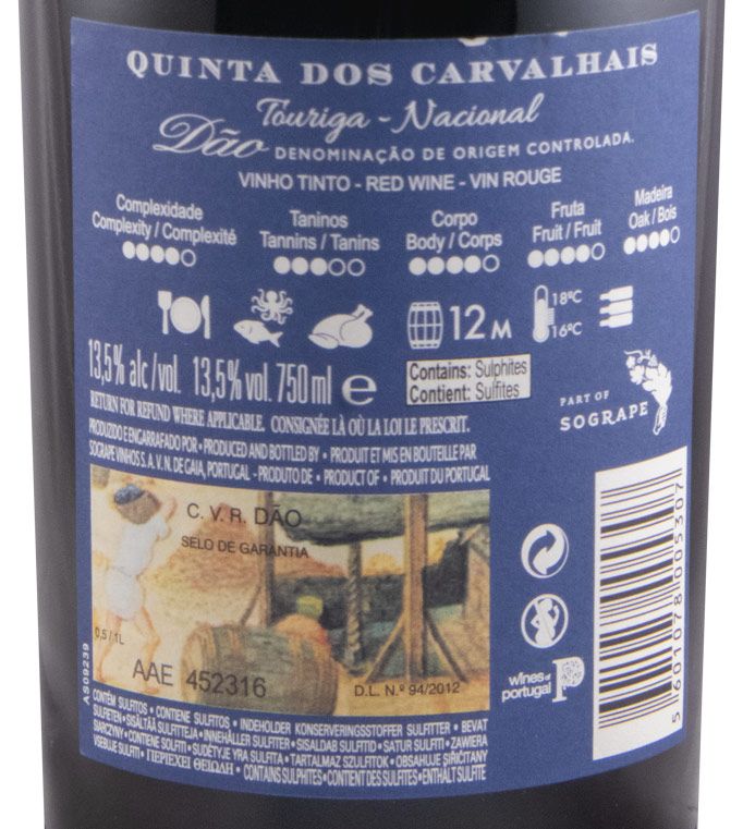 2018 Quinta dos Carvalhais Touriga Nacional tinto