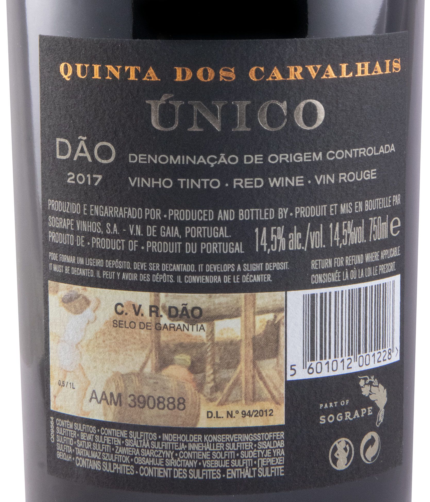 2017 Quinta dos Carvalhais Único red