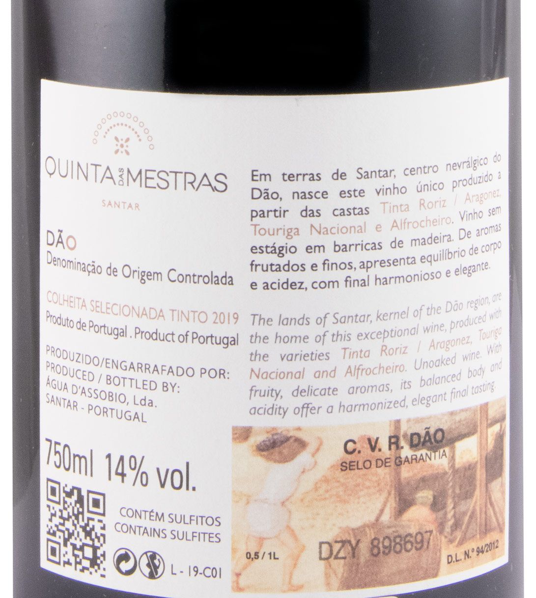 2019 Quinta das Mestras Colheita Selecionada Edição Limitada tinto