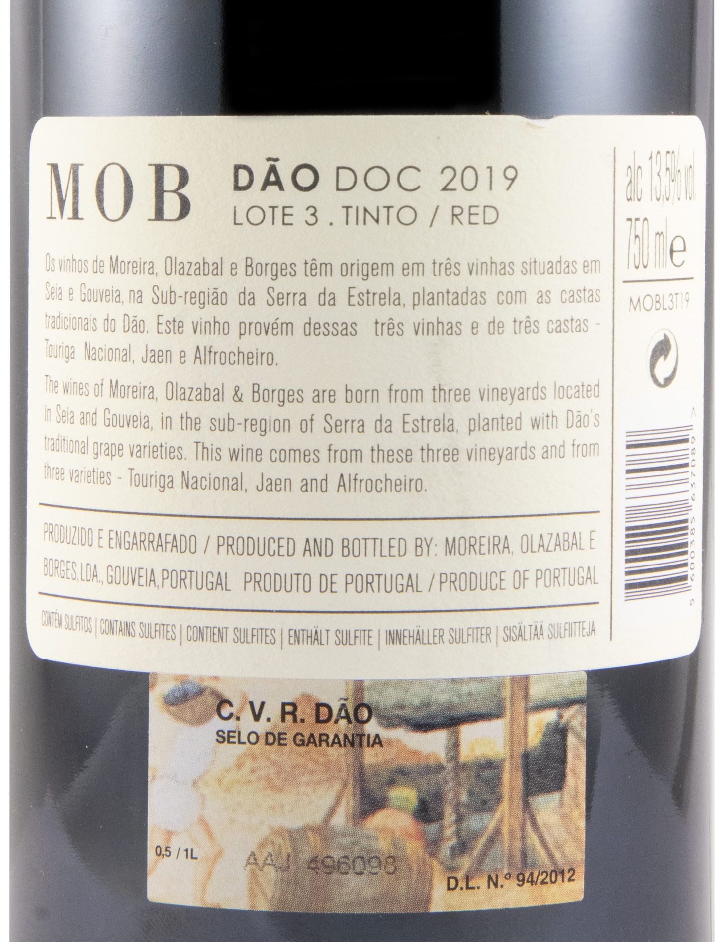 2019 Moreira, Olazabal & Borges MOB Lote 3 tinto