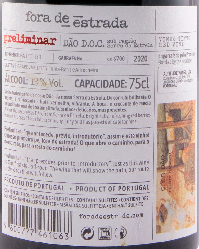 2020 Fora de Estrada Preliminar red (damaged label)