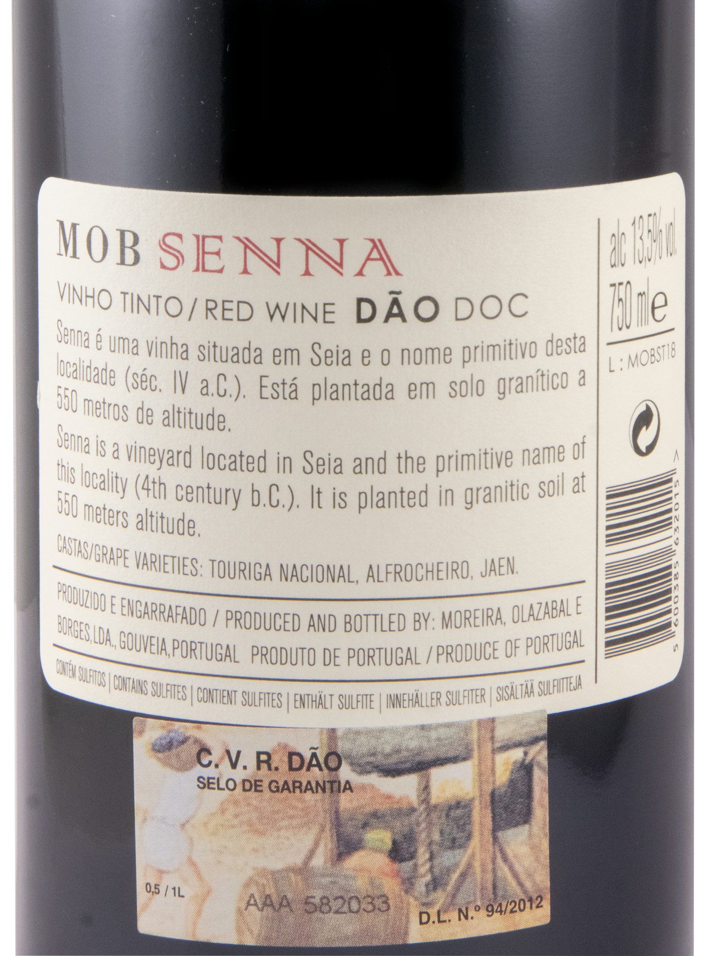 2018 Moreira, Olazabal & Borges MOB Senna tinto
