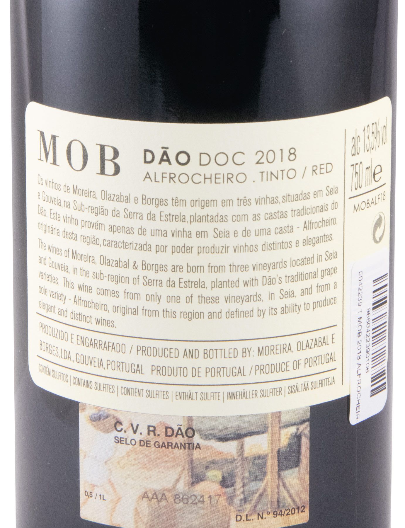 2018 Moreira, Olazabal & Borges MOB Alfrocheiro tinto