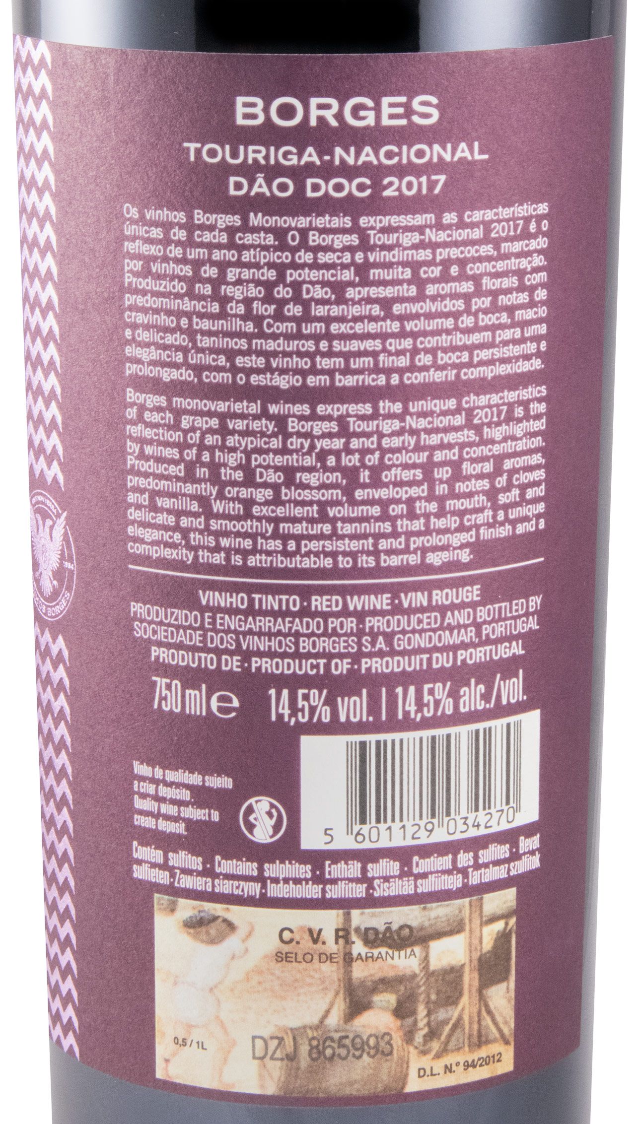 2017 Borges Touriga Nacional red