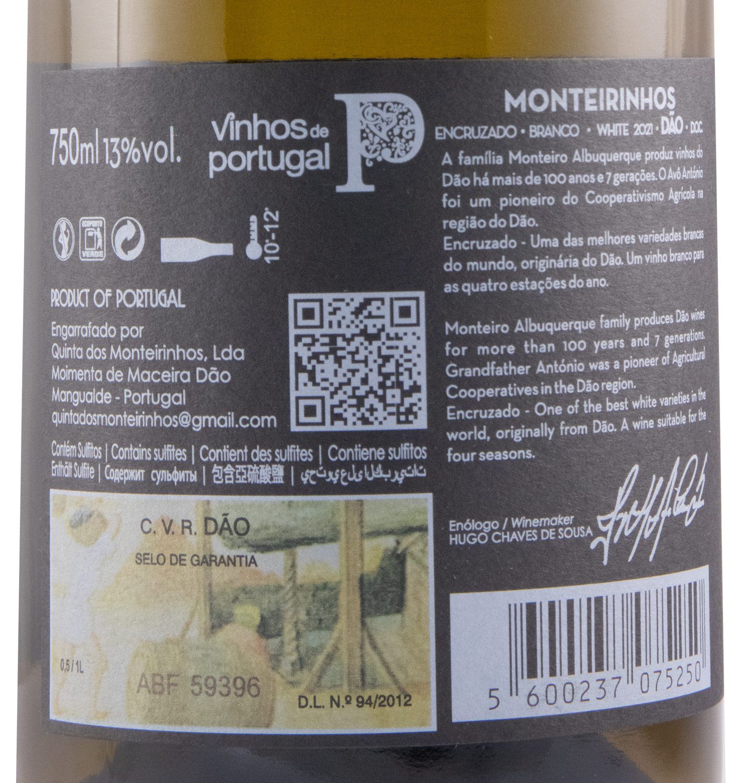 2021 Monteirinhos Avô António Encruzado branco