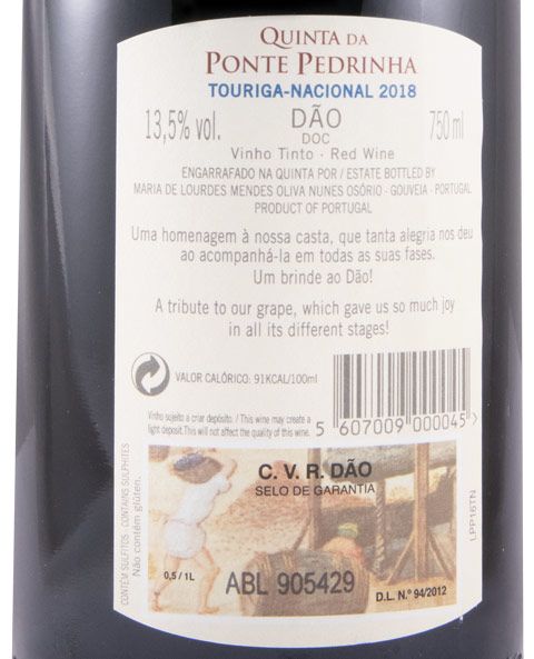 2018 Quinta da Ponte Pedrinha Touriga Nacional tinto