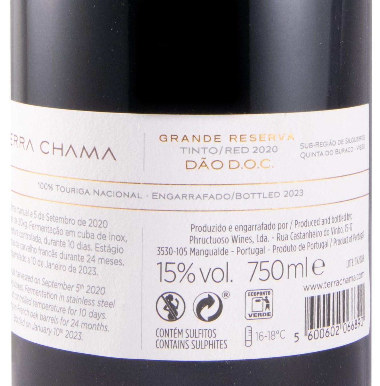 2020 Terra Chama Touriga Nacional Grande Reserva tinto