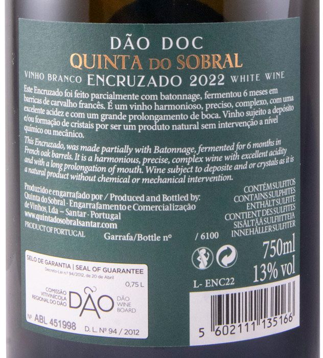 2022 Quinta do Sobral Encruzado white