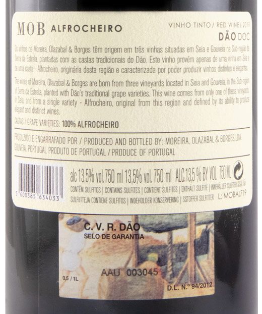 2019 Moreira, Olazabal & Borges MOB Alfrocheiro tinto