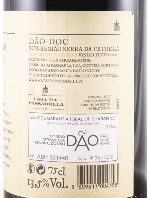 2021 Casa da Passarella O Fugitivo Bastardo tinto