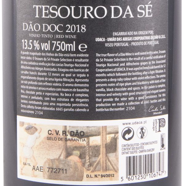 2018 Tesouro da Sé Private Selection red