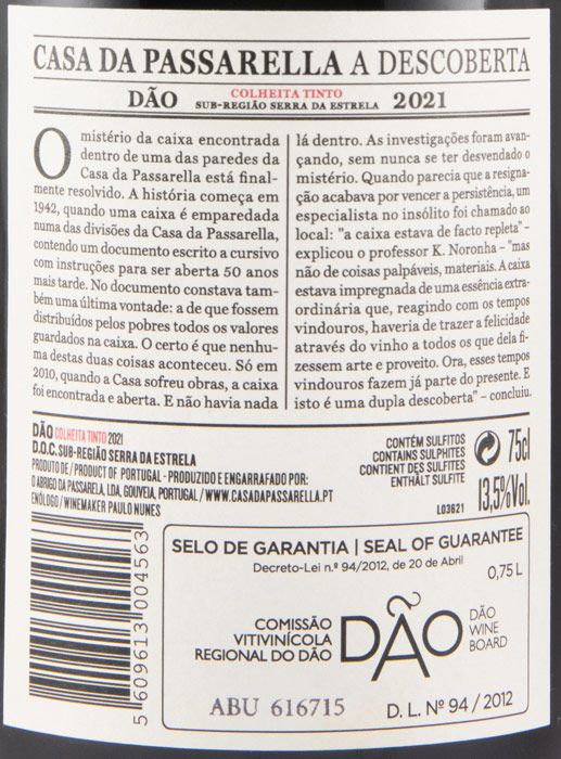 2021 Casa da Passarella A Descoberta tinto