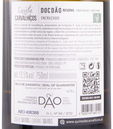 2022 Quinta de Carvalhiços Encruzado Reserva white