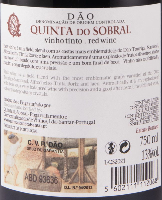 2021 Quinta do Sobral red