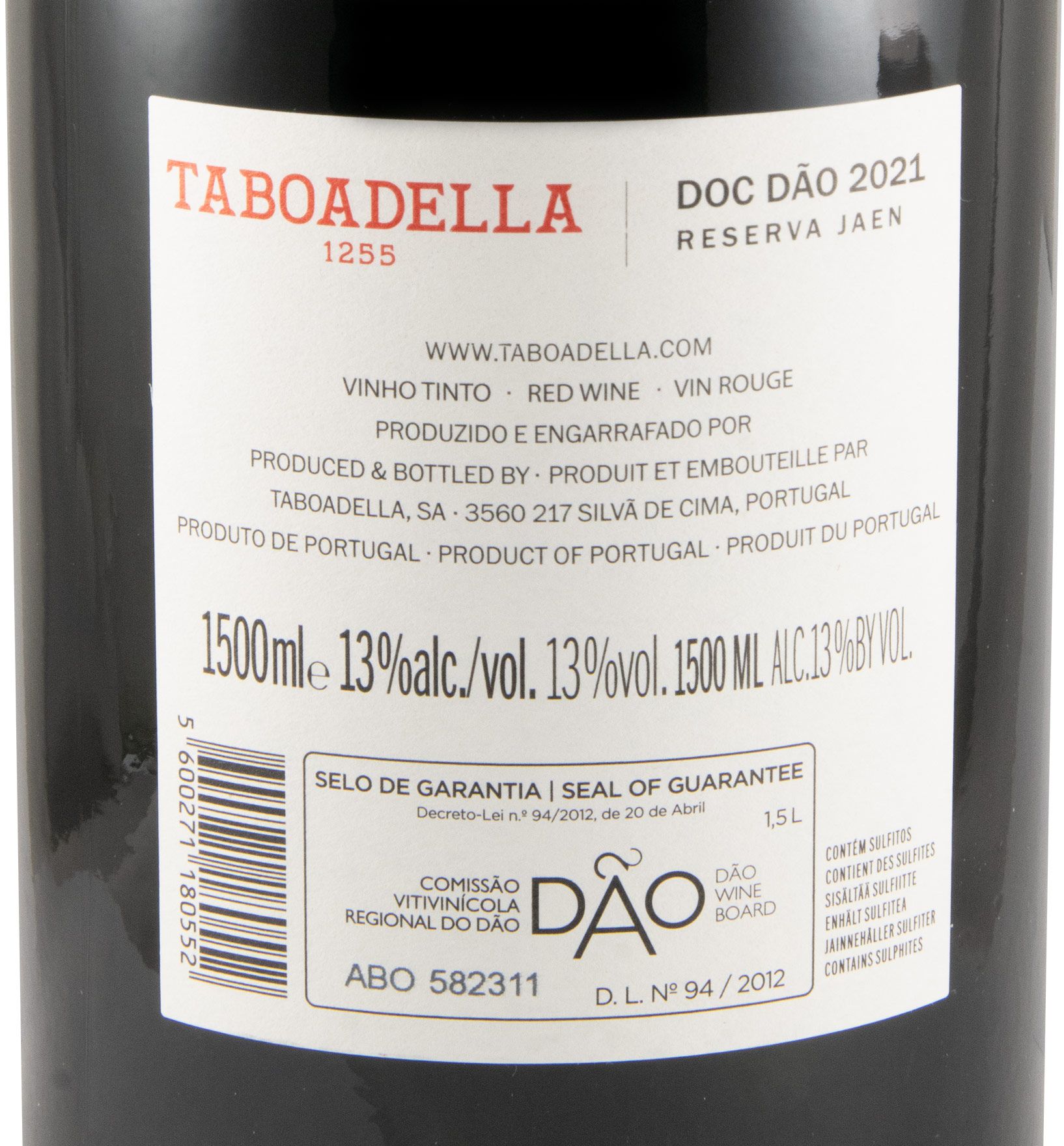 2021 Taboadella Jaen Reserva tinto 1,5L
