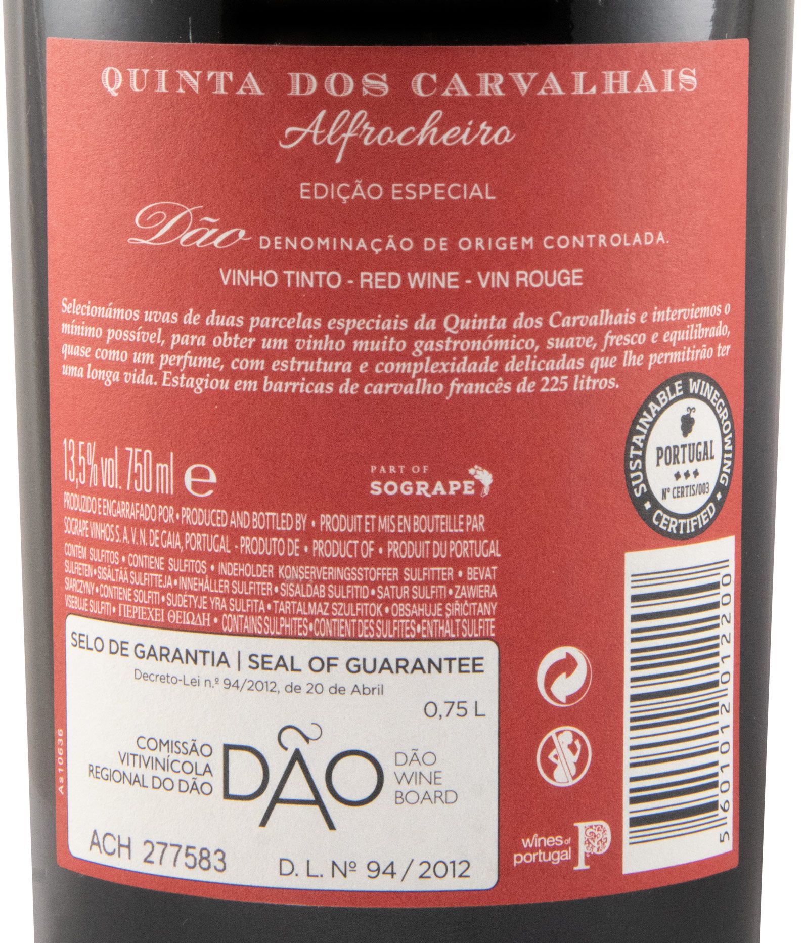 2019 Quinta dos Carvalhais Alfrocheiro Edição Especial tinto