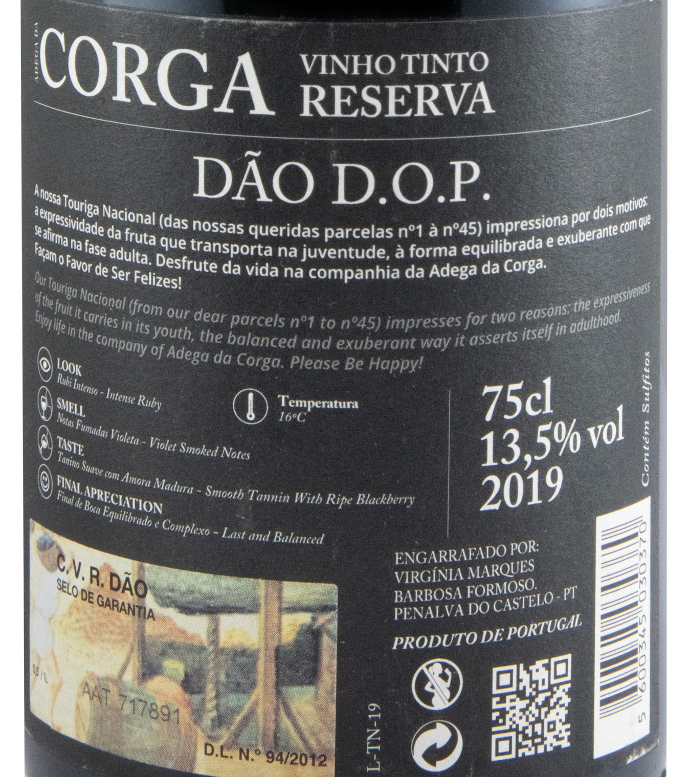 2019 Adega da Corga Reserva red