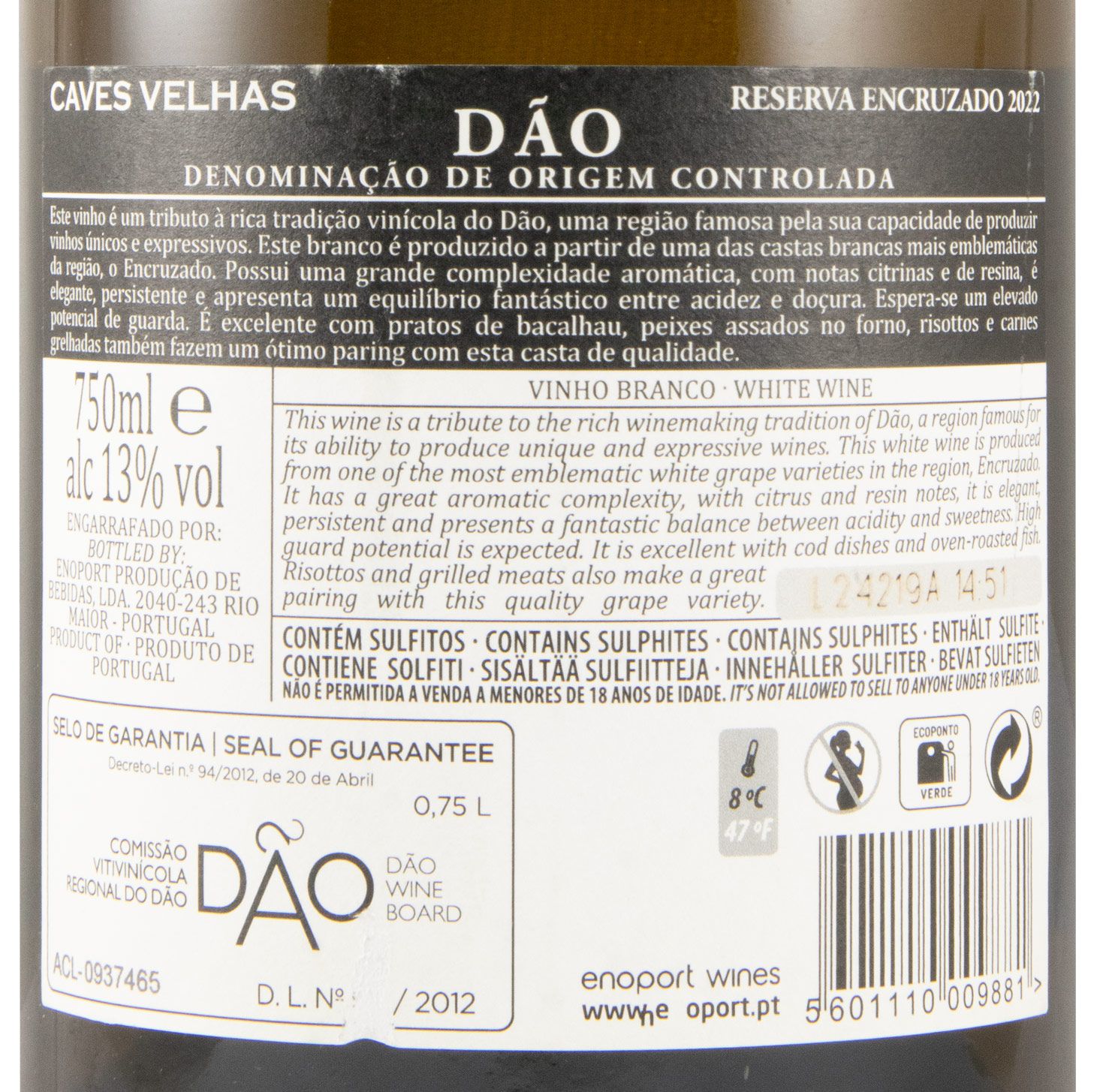 2022 Caves Velhas Encruzado Reserva white (damaged label)