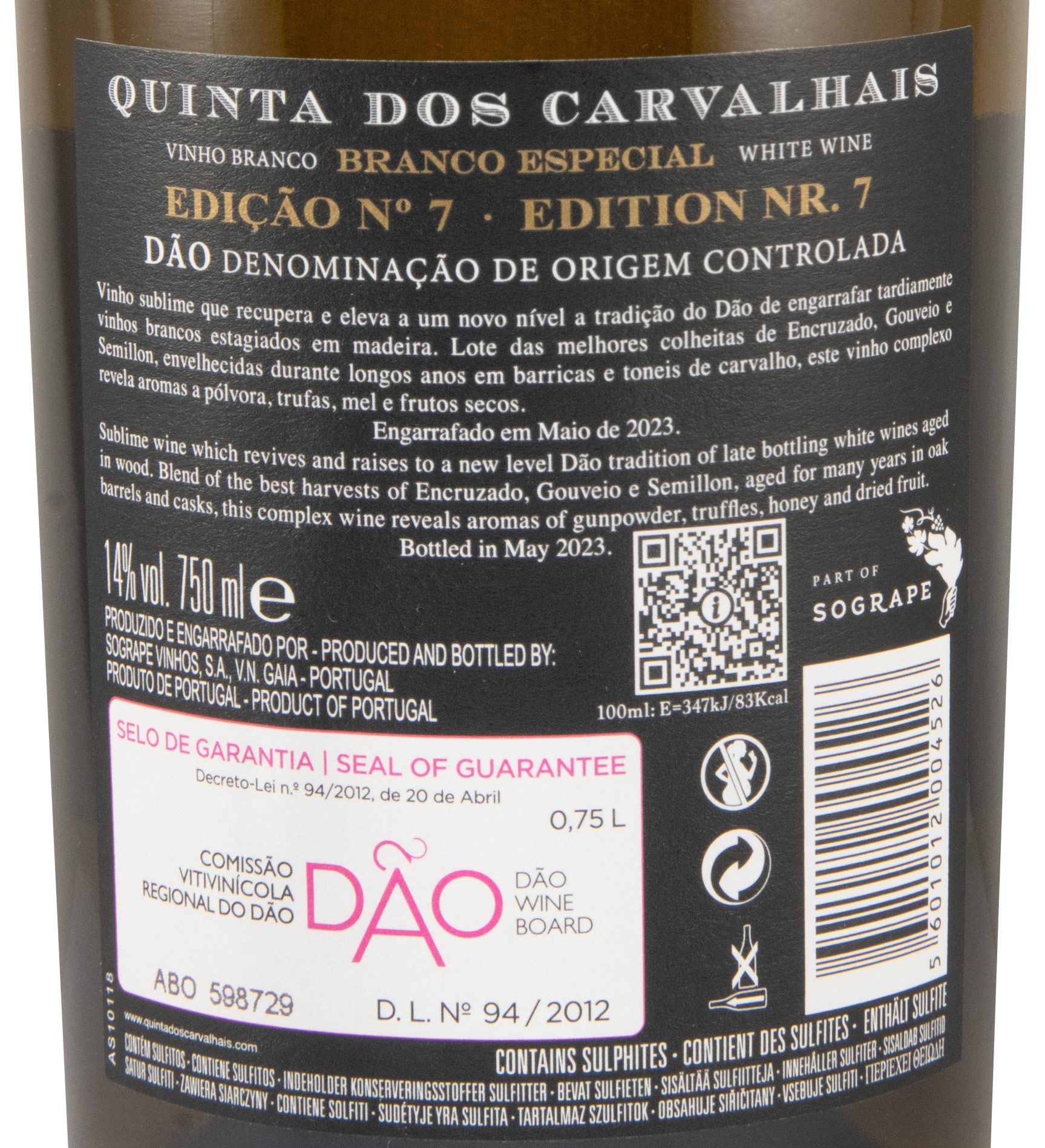 Quinta dos Carvalhais Branco Especial branco (engarrafado em 2023)