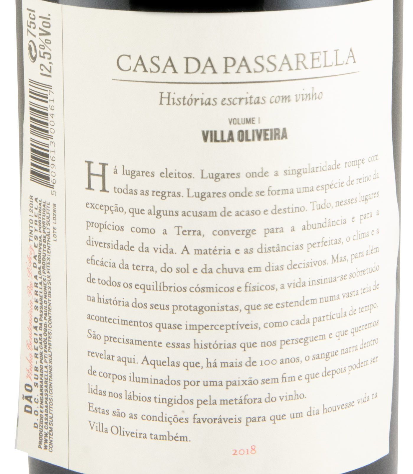 2018 Casa da Passarella Villa Oliveira Vinha Centenária Pai d'Aviz tinto