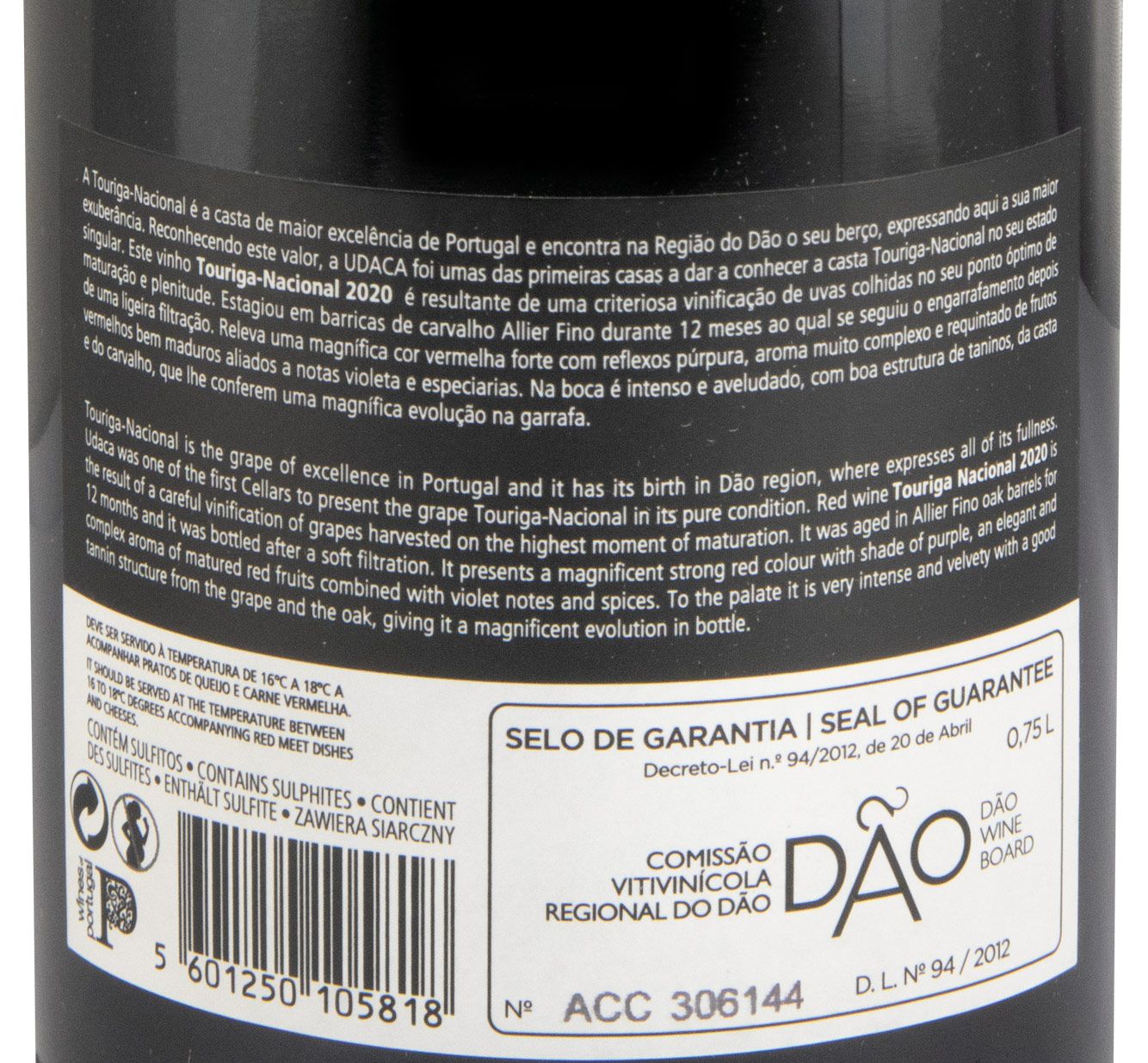 2020 UDACA Touriga Nacional tinto