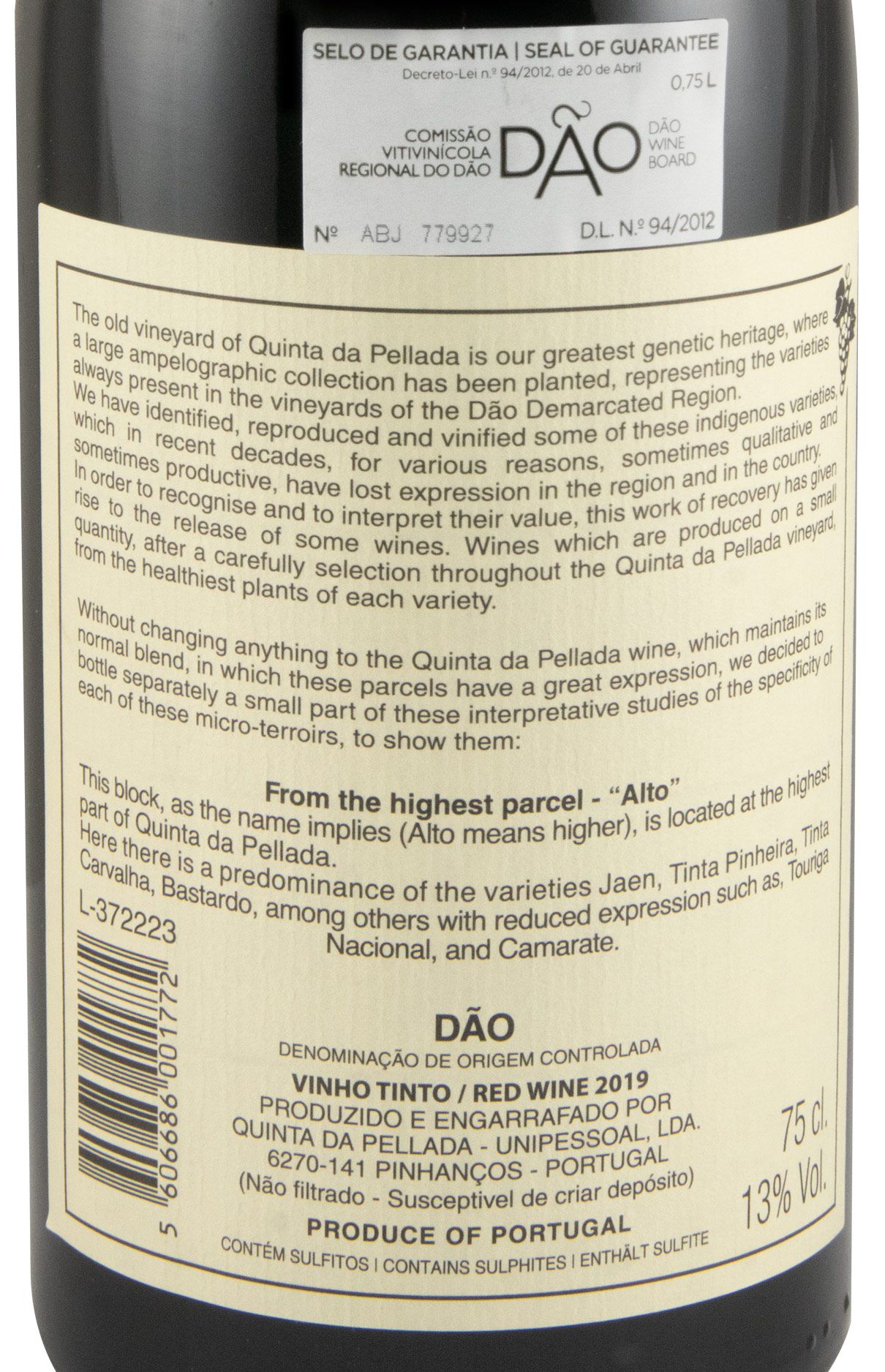 2019 Quinta da Pellada Alto tinto