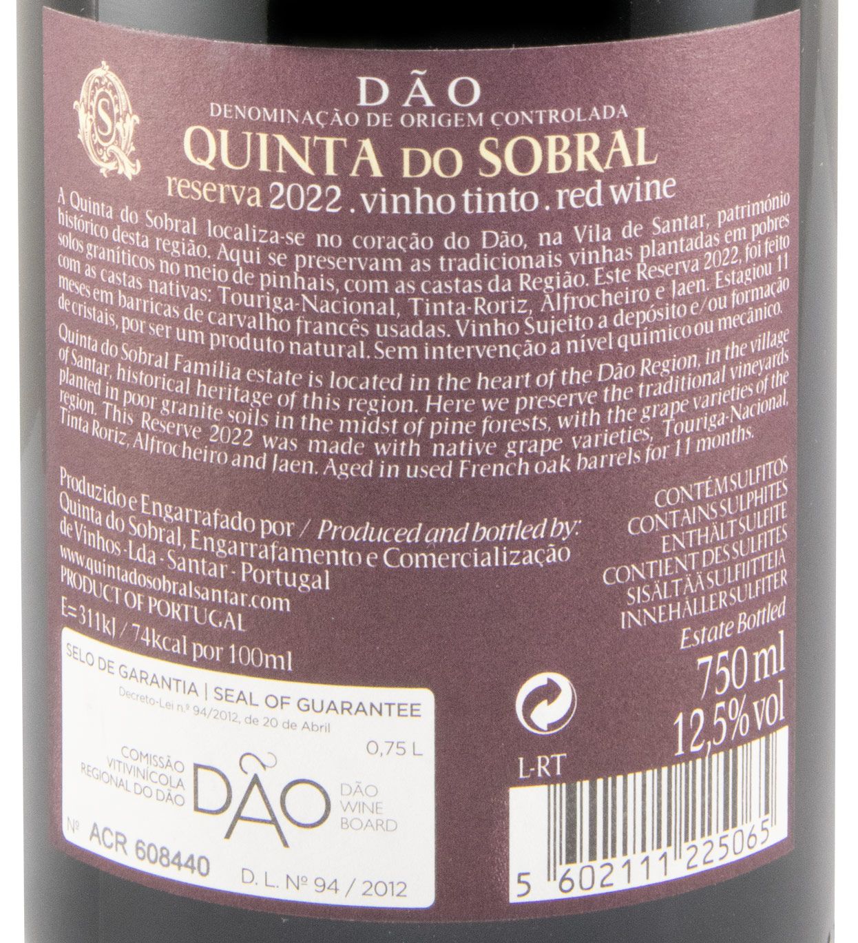 2022 Quinta do Sobral Reserva tinto
