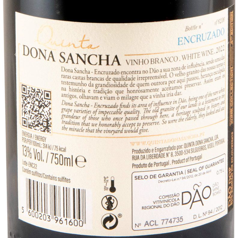 2022 Dona Sancha Encruzado white