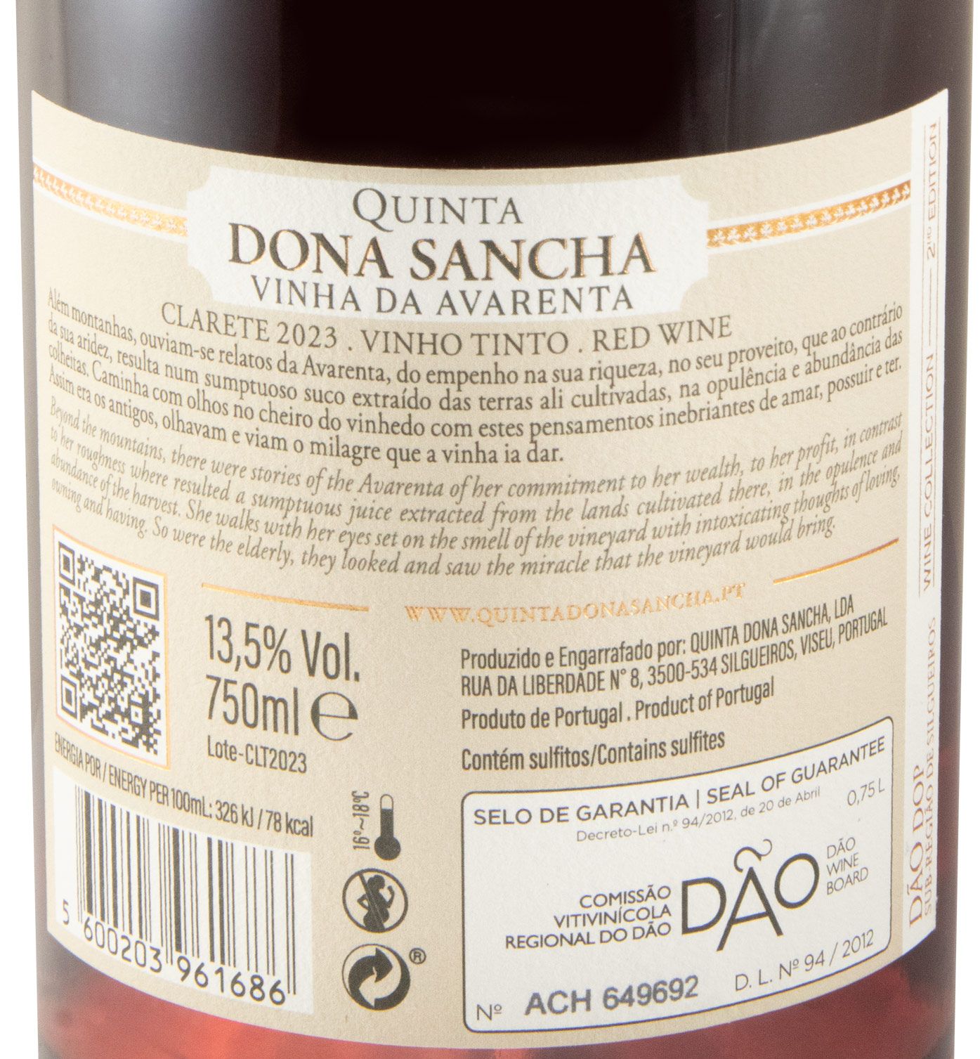 2023 Clarete Dona Sancha Vinha da Avarenta