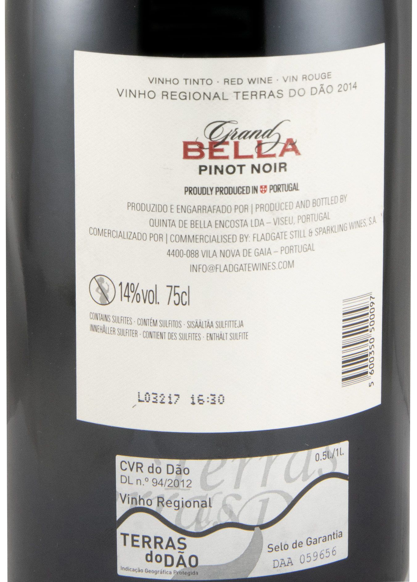 2014 Grand Bella Pinot Noir tinto