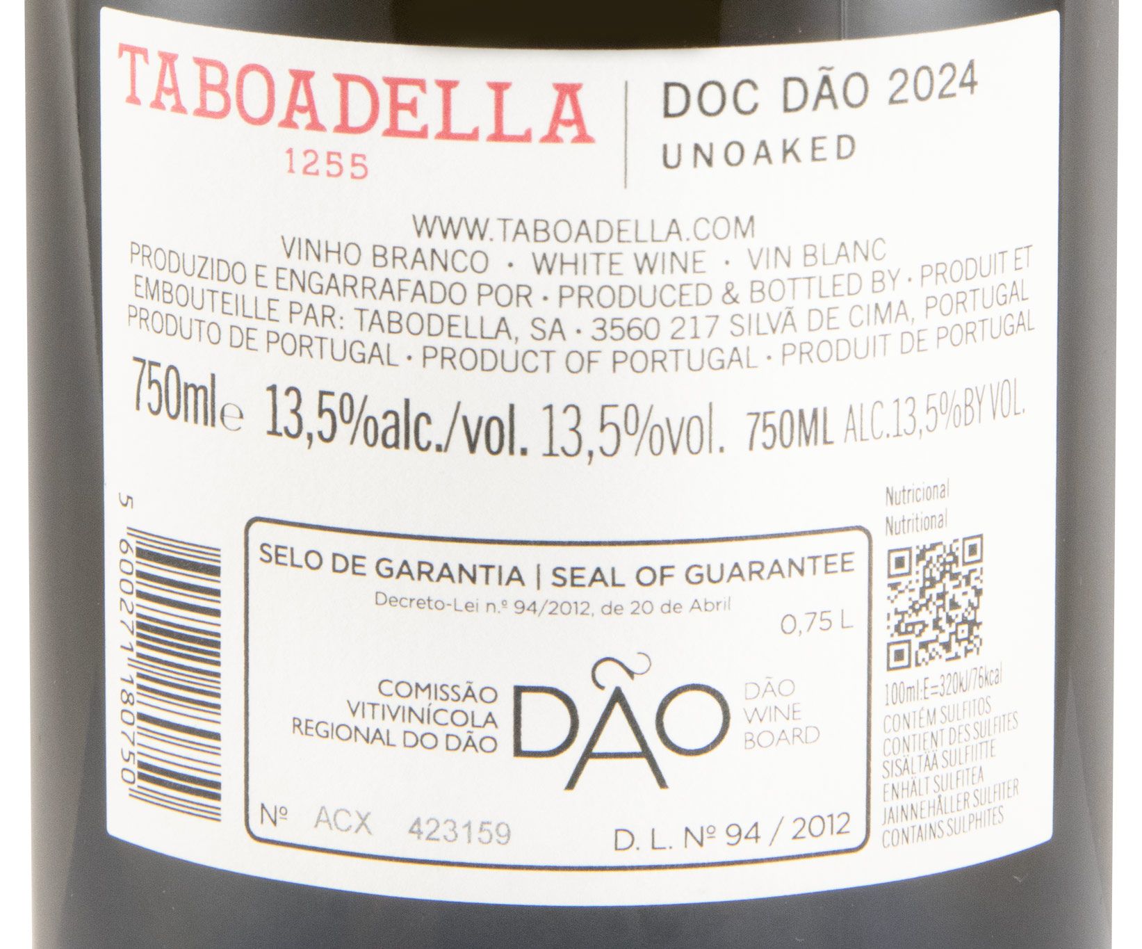 2024 Taboadella Unoaked white