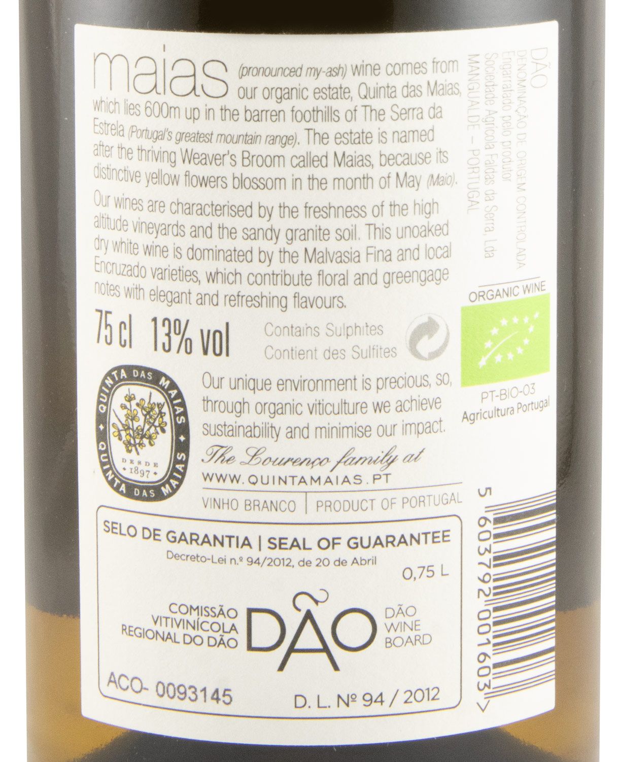 2023 Maias organic white