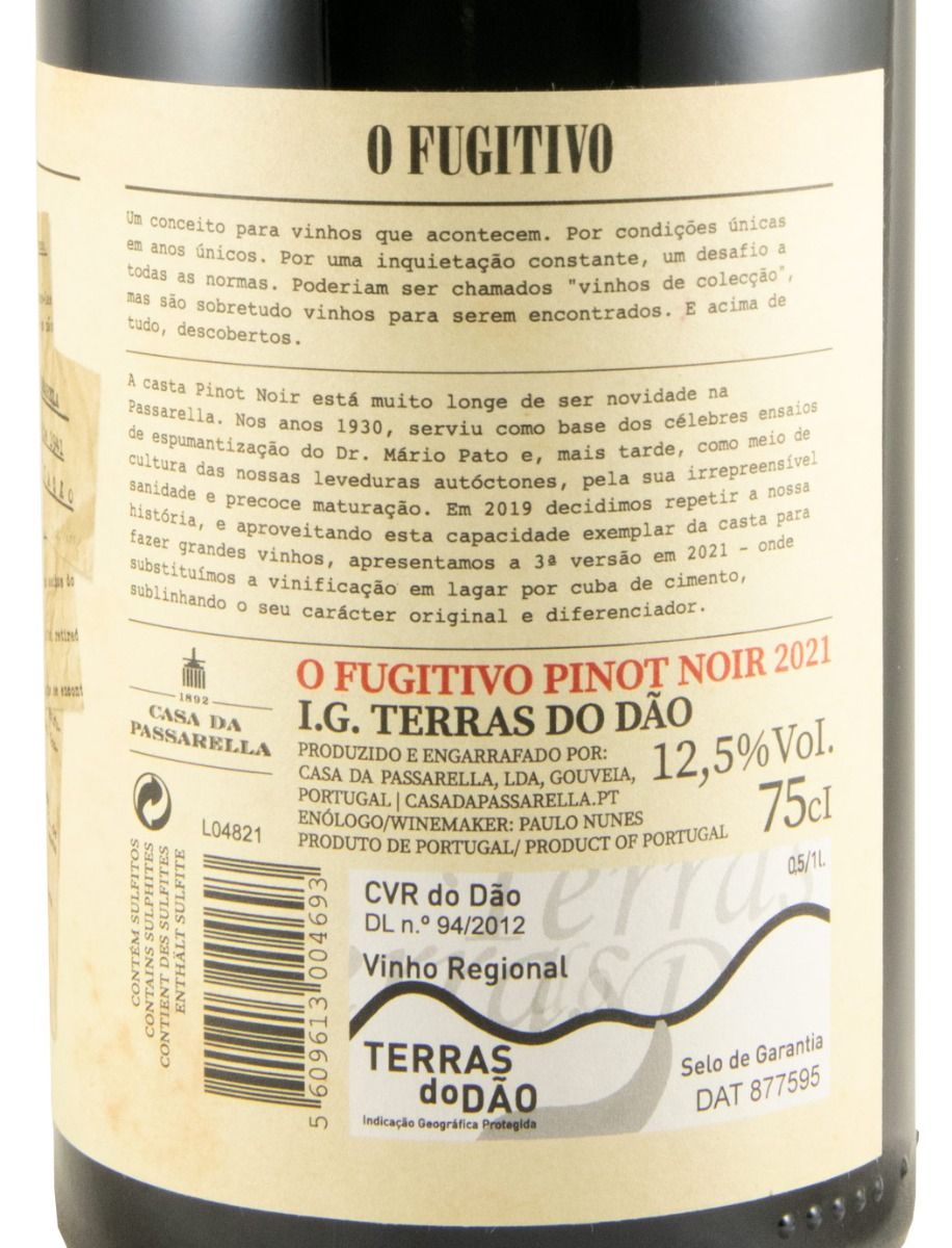 2021 Casa da Passarella O Fugitivo Pinot Noir tinto