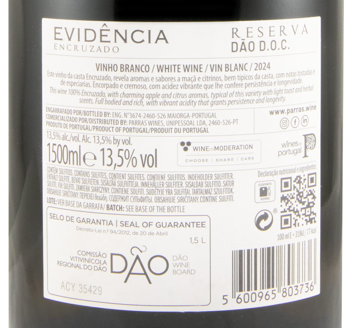 2024 Evidência Encruzado Reserva branco 1,5L