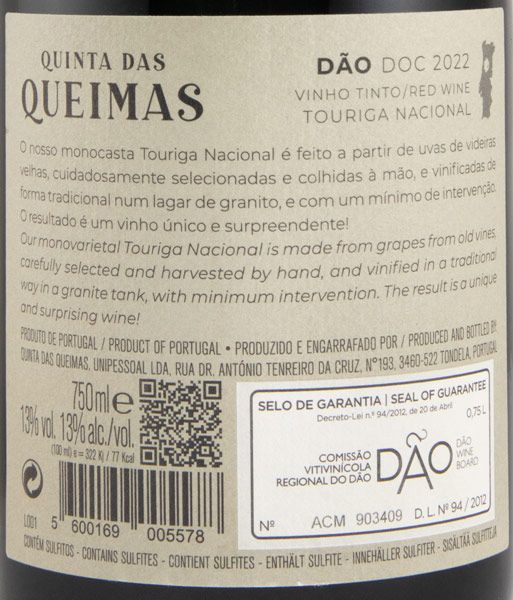 2022 Quinta das Queimas Touriga Nacional tinto