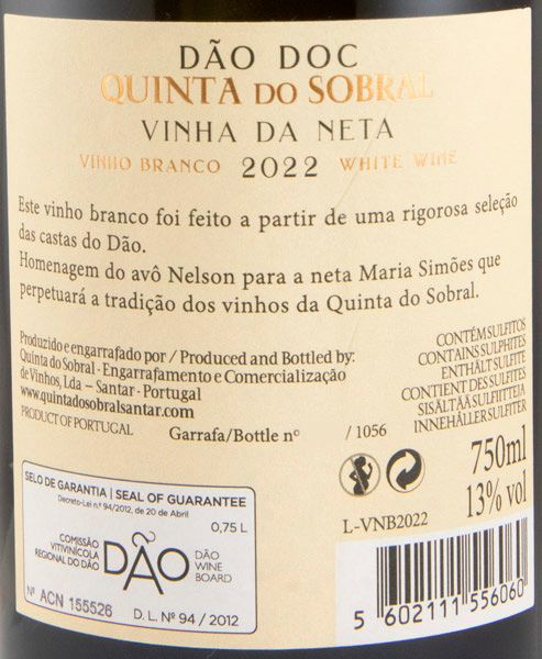 2022 Quinta do Sobral Vinha da Neta branco