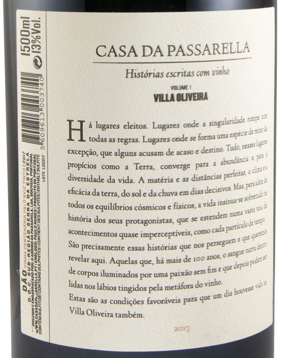 2017 Casa da Passarella Villa Oliveira Vinha Centenária Pai d'Aviz red 1.5L
