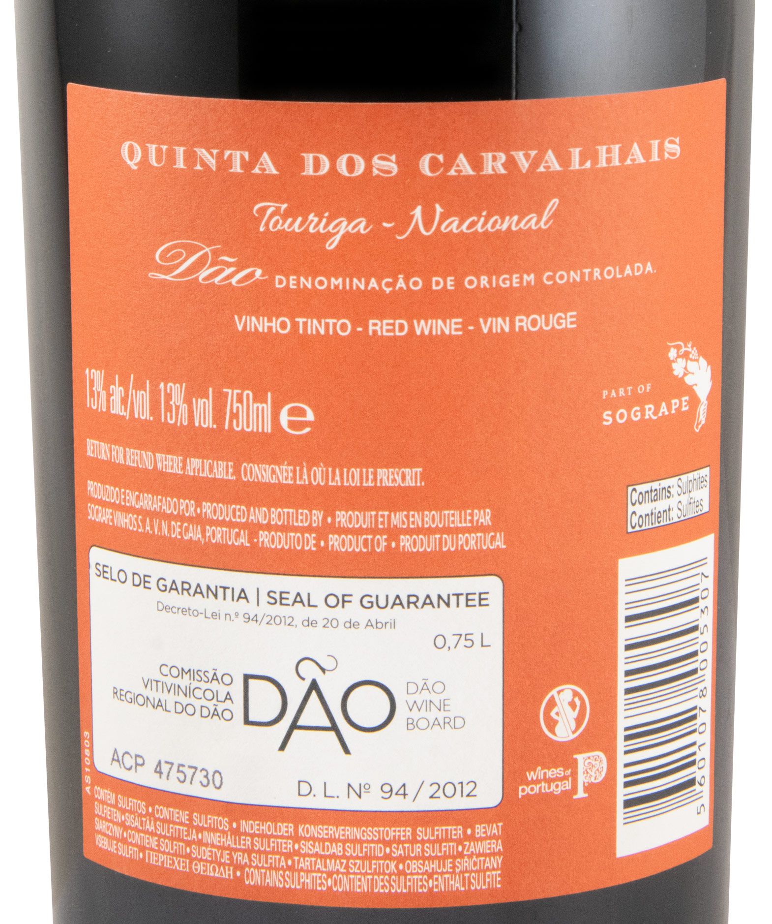 2021 Quinta dos Carvalhais Touriga Nacional tinto