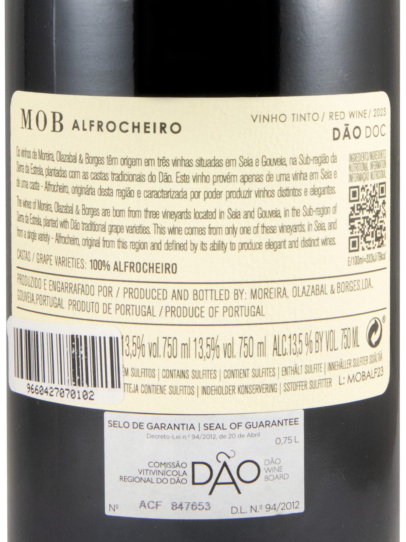 2023 Moreira, Olazabal & Borges MOB Alfrocheiro tinto