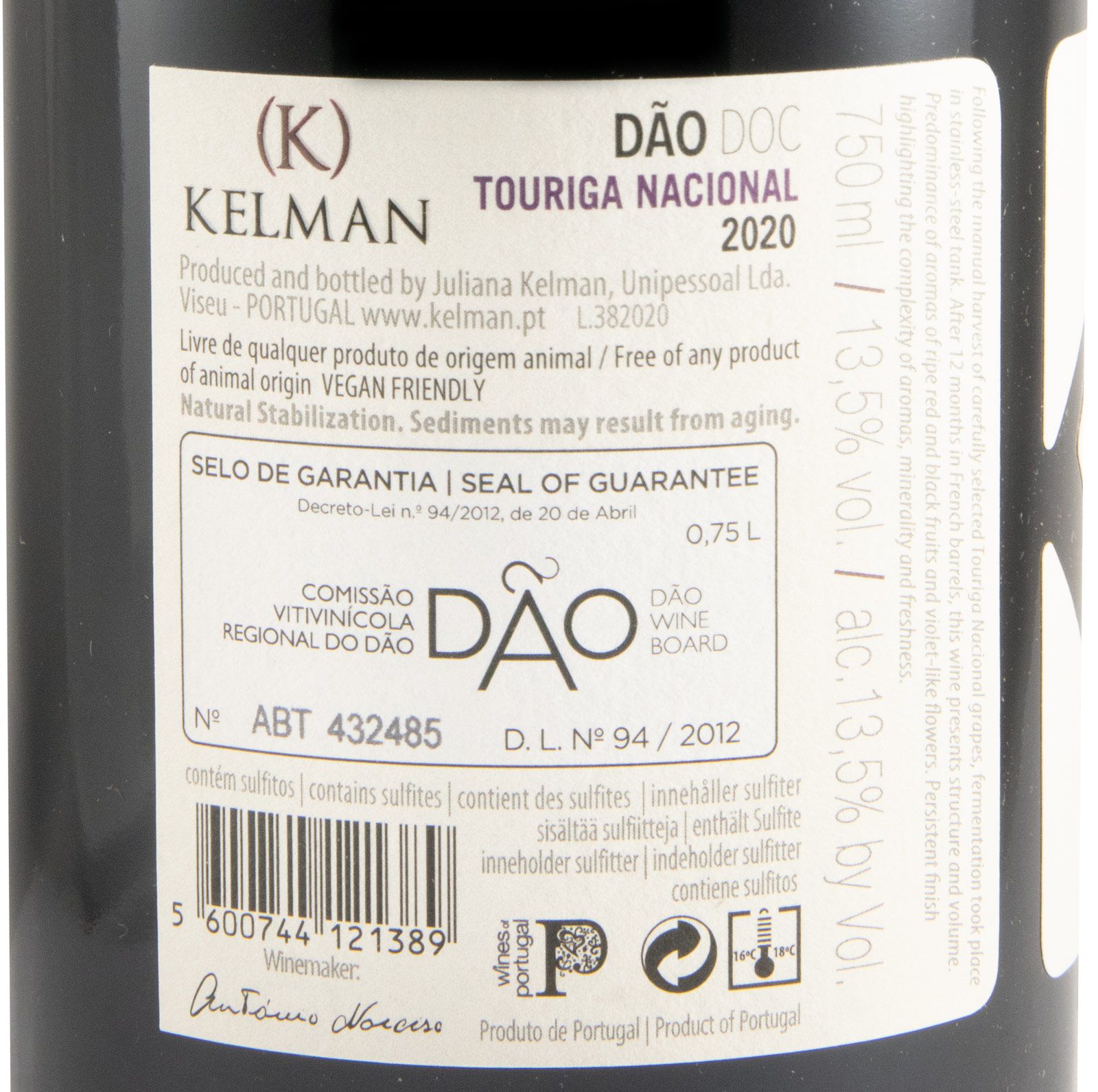 2020 Kelman Touriga Nacional tinto