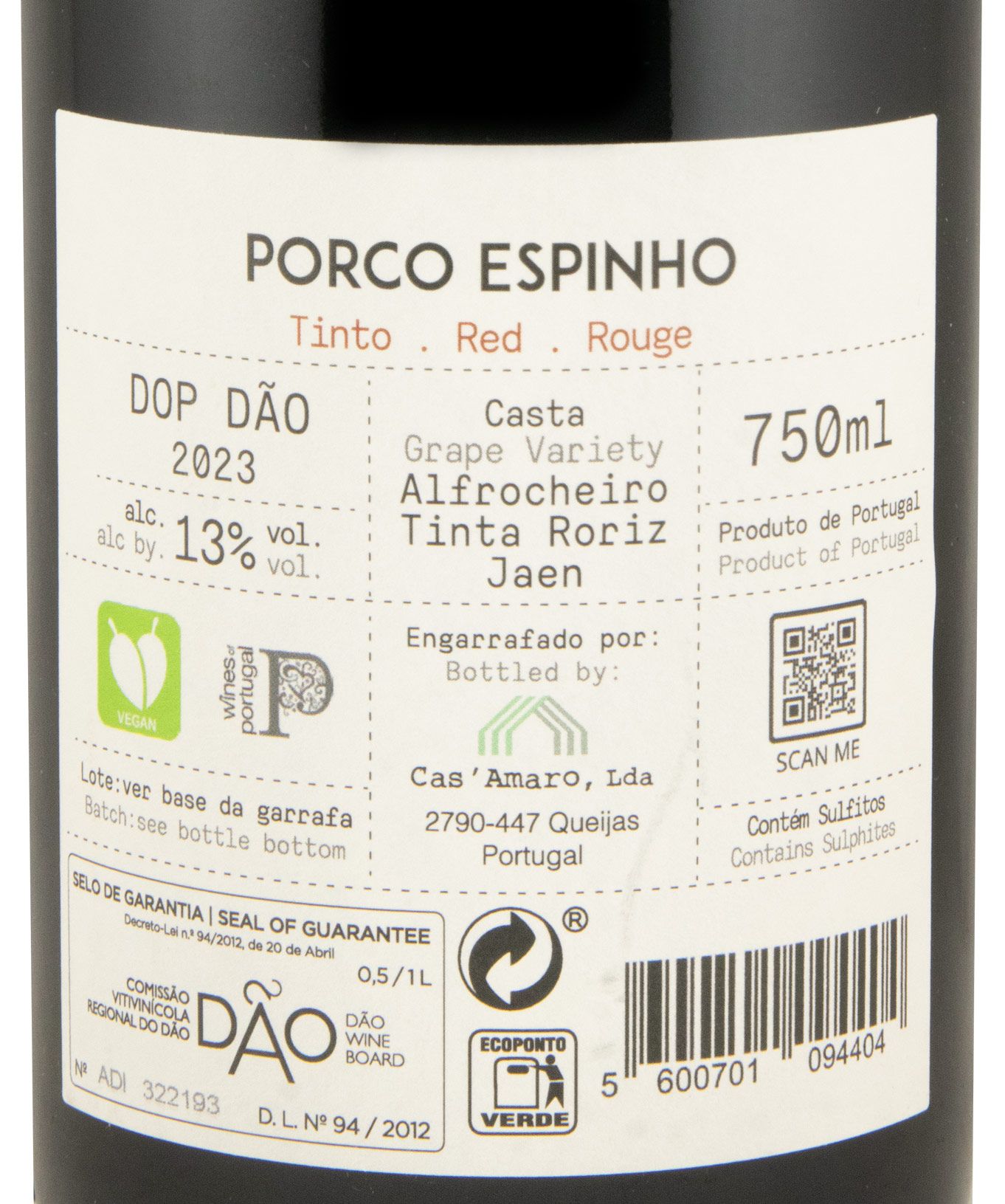 2023 Porco Espinho tinto