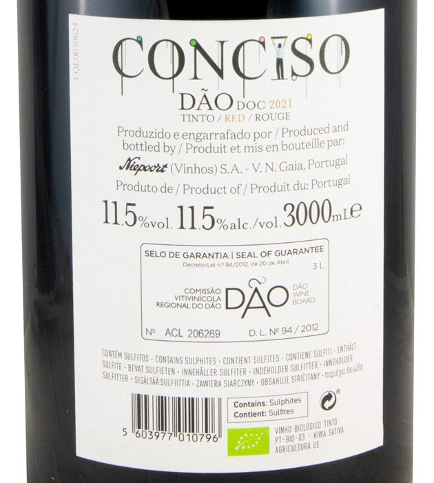 2021 Niepoort Conciso biológico tinto 3L