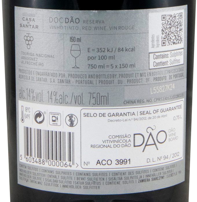 2020 Casa de Santar Reserva red