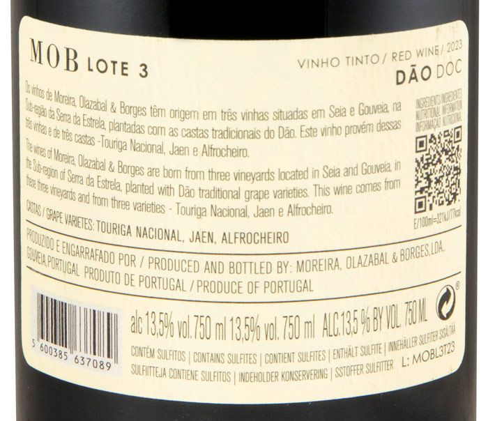 2023 Moreira, Olazabal & Borges MOB Lote 3 tinto