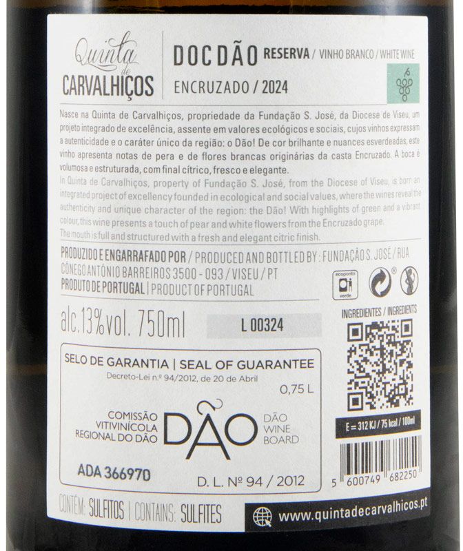 2024 Quinta de Carvalhiços Encruzado Reserva white