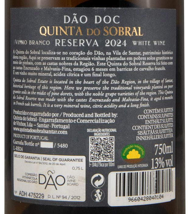 2024 Quinta do Sobral Reserva white