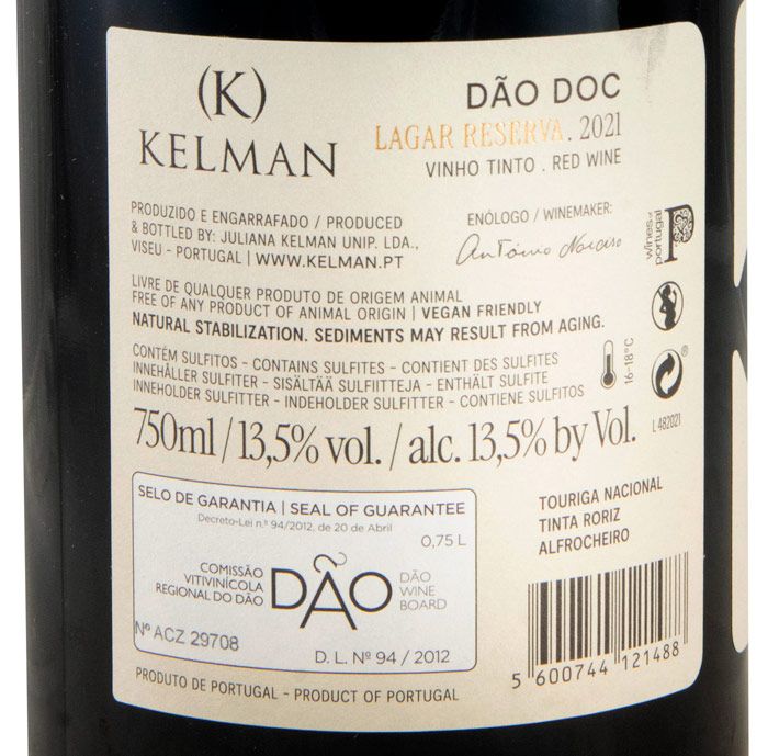 2021 Kelman Lagar Reserva red