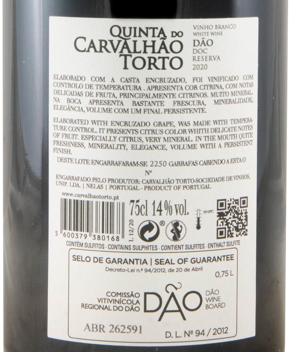 2020 Quinta do Carvalhão Torto Encruzado Reserva branco