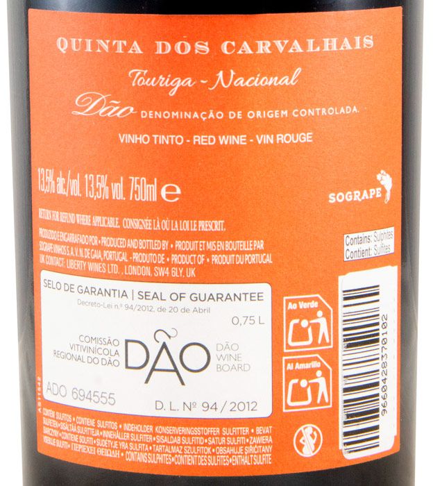 2022 Quinta dos Carvalhais Touriga Nacional tinto