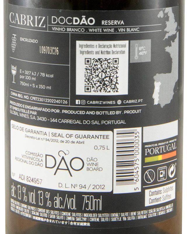 2025 Cabriz Encruzado Reserva branco